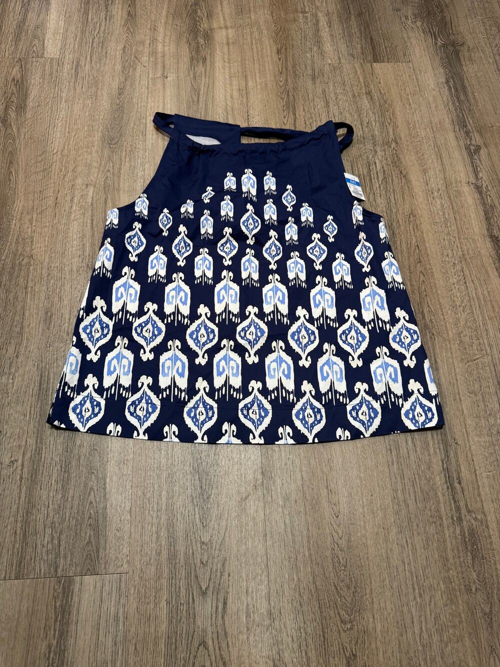 J. McLaughlin Women's Navy Blue Printed Halter Tank Top